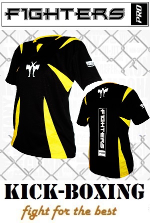 FIGHTERS - Kick-Boxing Shirt / Competition / Schwarz / Small