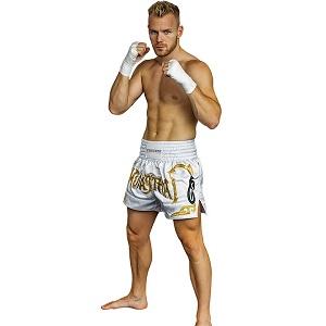 FIGHTERS - Muay Thai Shorts / Weiss-Gold / Small