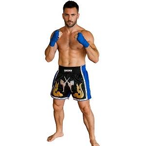 FIGHTERS - Thaibox Shorts / Elite Fighters / Schwarz-Blau / Medium